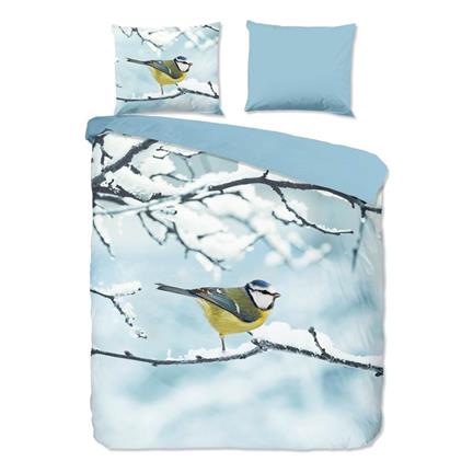 Good Morning Mésange bleue housse de couette en flanelle