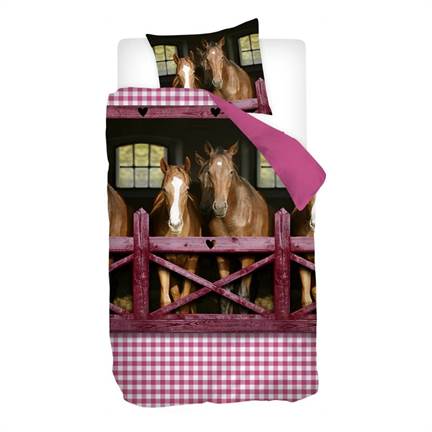 Snoozing Chevaux housse de couette en flanelle