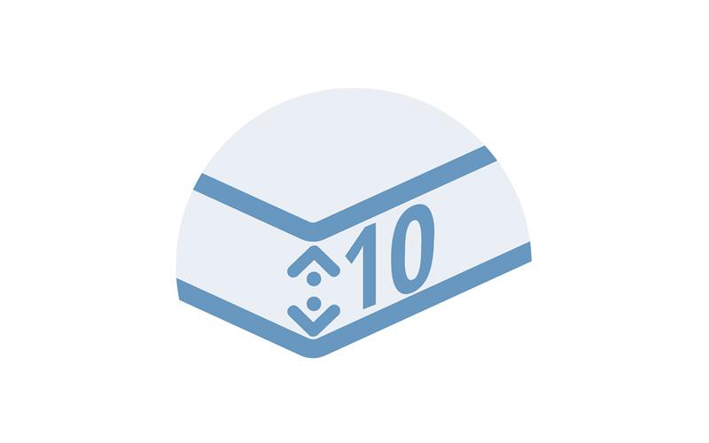Jusqu'à 10 cm