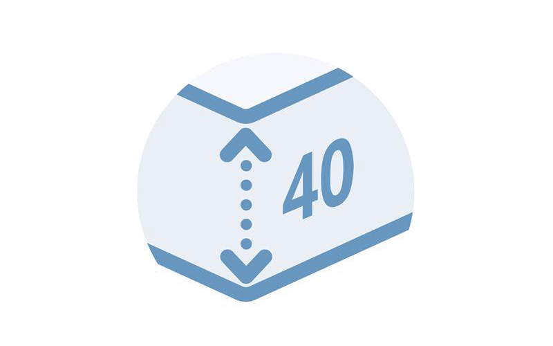 Jusqu'à 40 cm