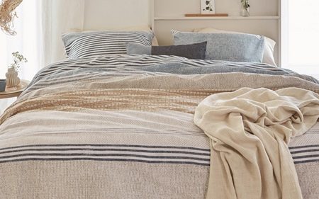 Housse de couette rayures esprit Campagne Chic