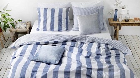 Housse de couette rayures à l'esprit scandinave