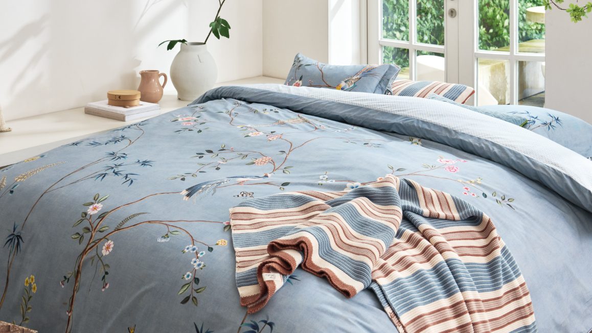 Housse de couette bleue