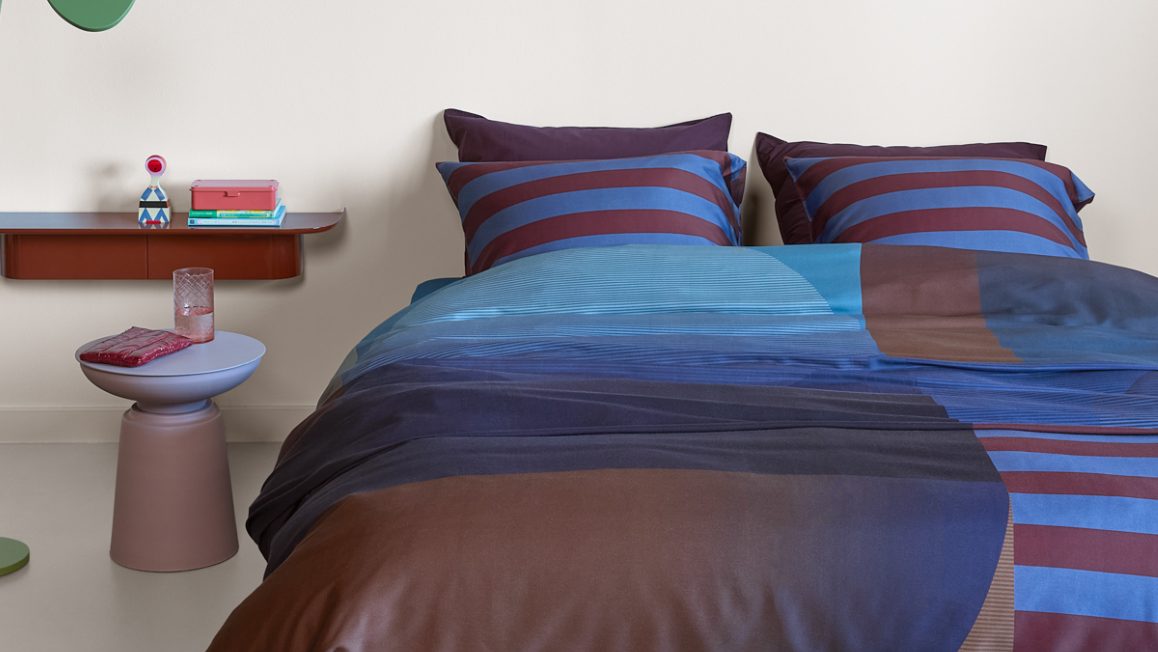 Housse de couette bleue
