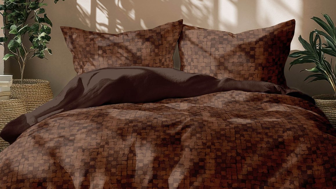 Housse de couette marron