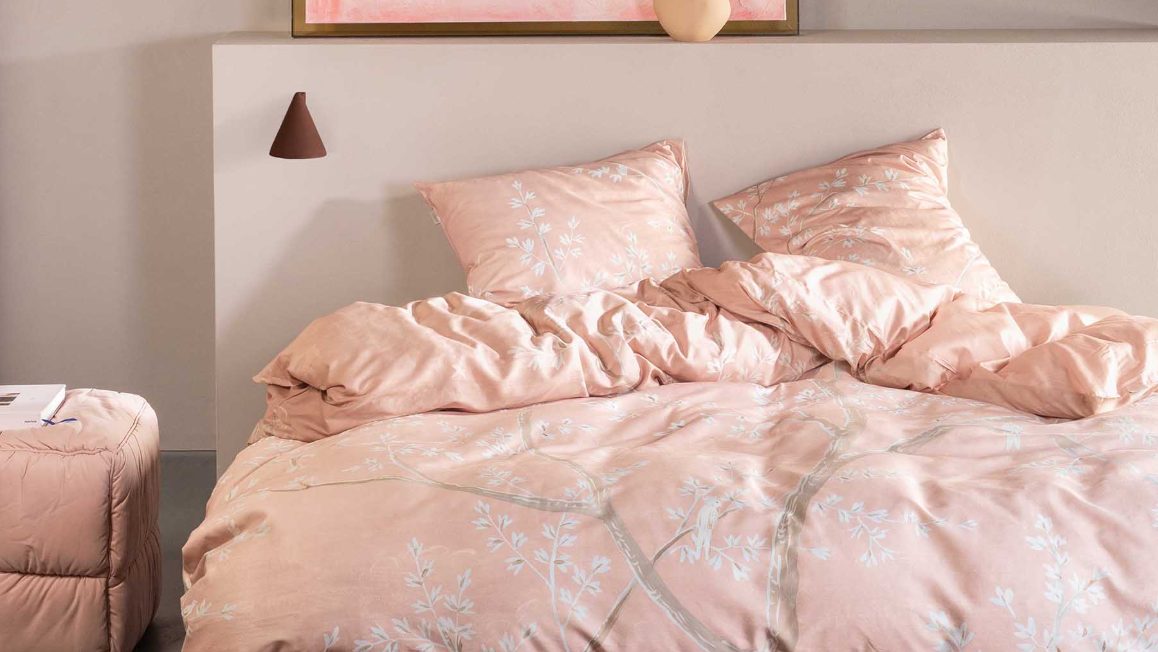 Housse de couette rose