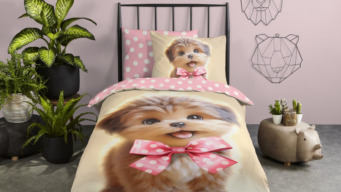 Housse de couette chiens pour lit enfant