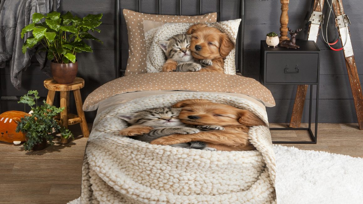 Housse de couette chiens pour lit enfant