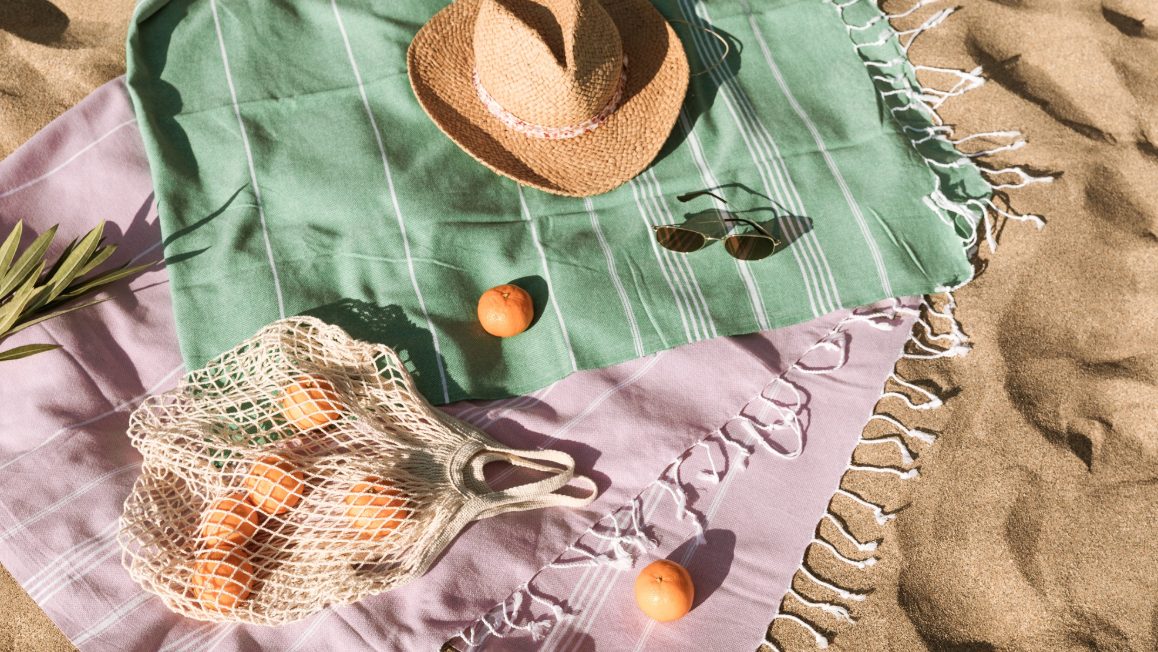 Serviette de plage unie
