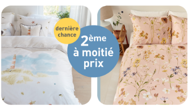 Envie de relooker la chambre à coucher ? Chez Smulderstextiles, vous profiterez de -50% de remise sur chaque 2ème housse de couette achetée.