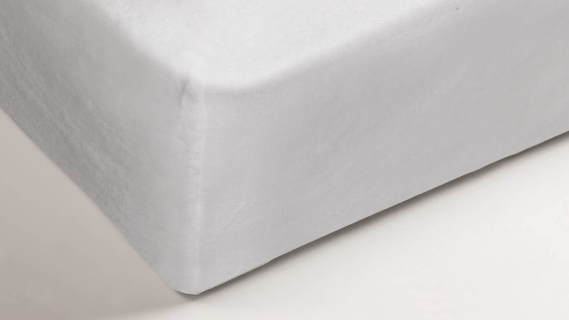 Drap housse MOLLETON, blanc, bonnet de 25 cm, 210 g/m², 140x200 cm