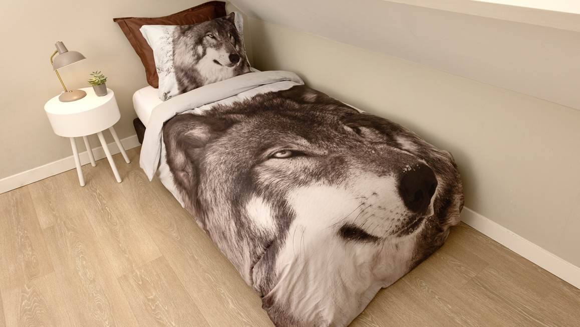 Snoozing Winter Wolf housse de couette