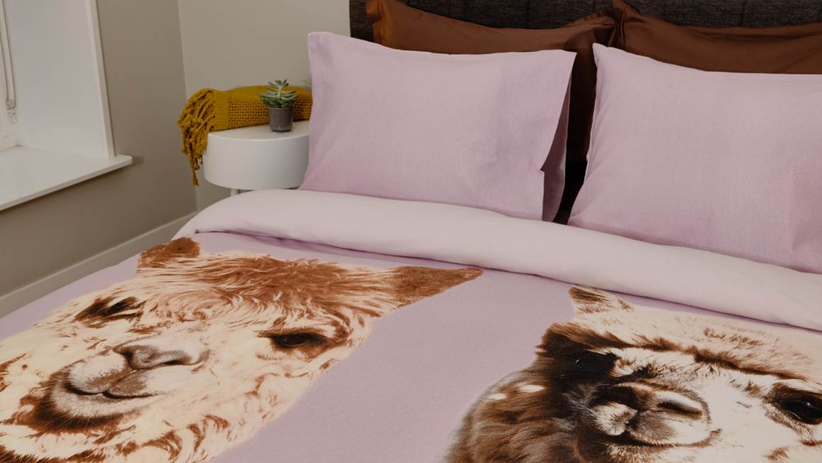 Snoozing Alpagas housse de couette en flanelle