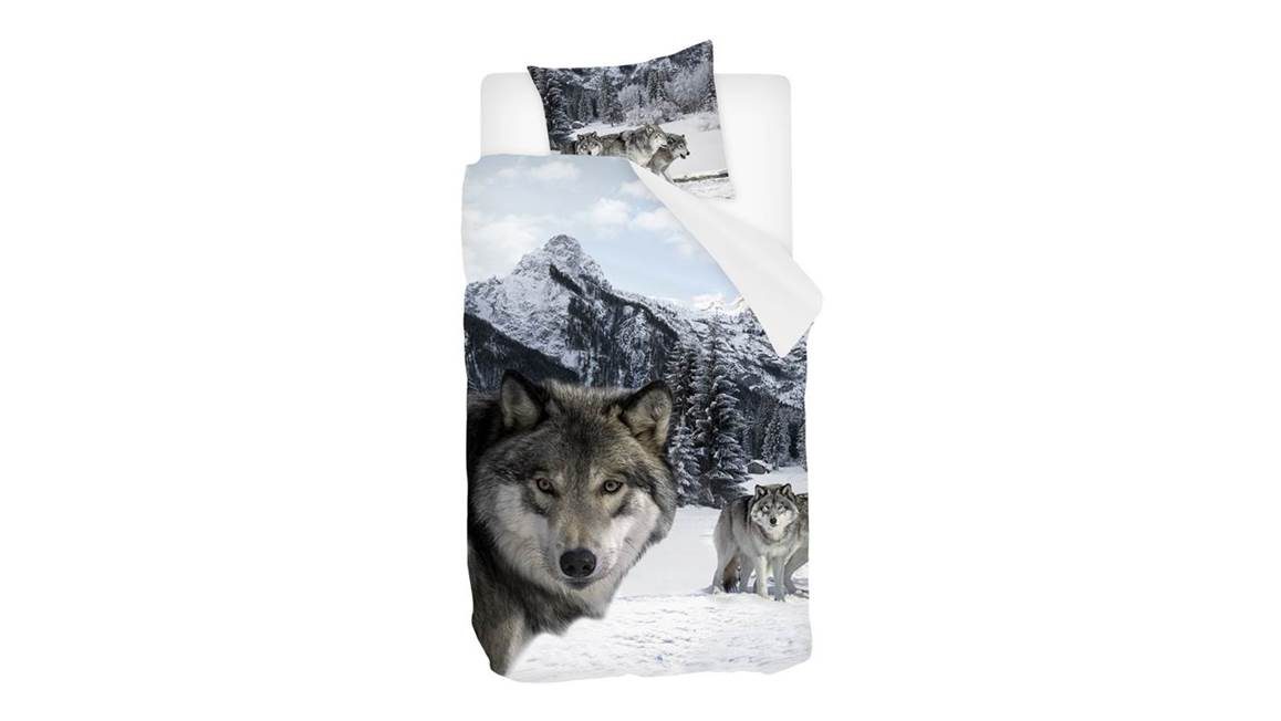 Snoozing Wolf housse de couette en flanelle