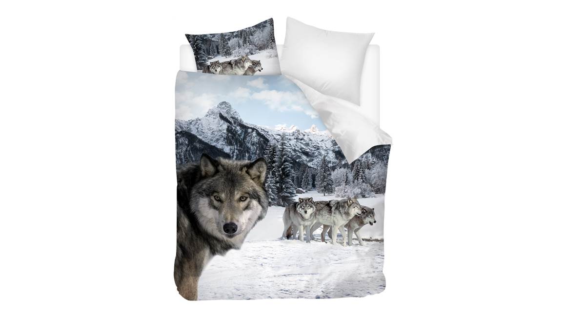 Snoozing Wolf housse de couette en flanelle