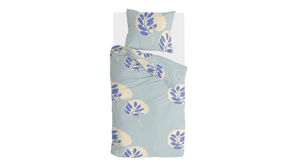 Walra Recyclé Feuilles Bleues housse de couette