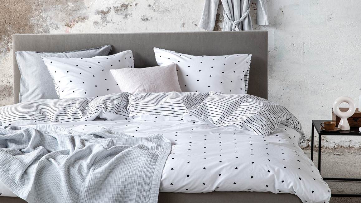 VT Wonen Cœurs et Rayures housse de couette