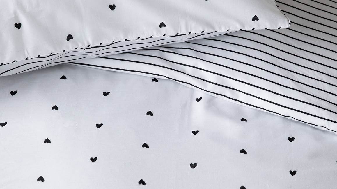 VT Wonen Cœurs et Rayures housse de couette