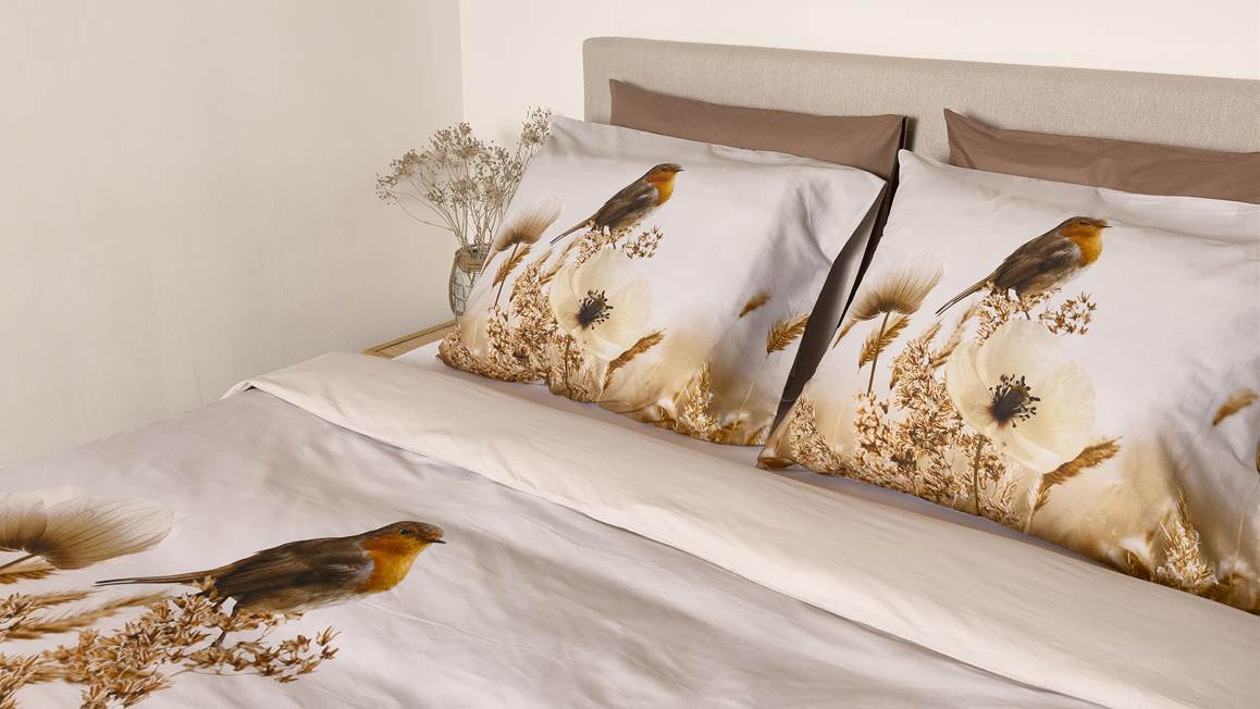 Snoozing Pavot Blanc housse de couette