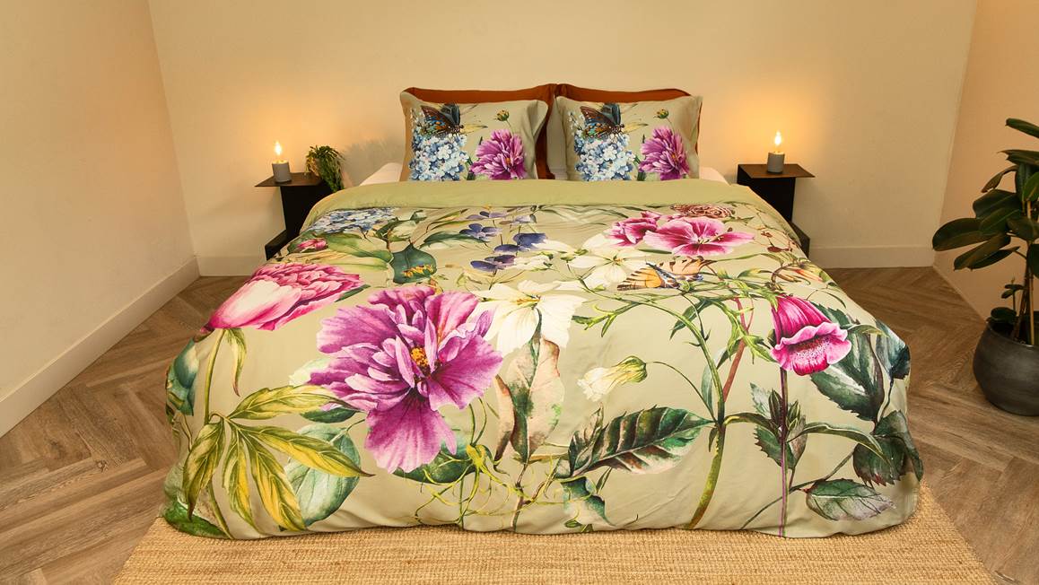Snoozing Verdure Fleurie housse de couette