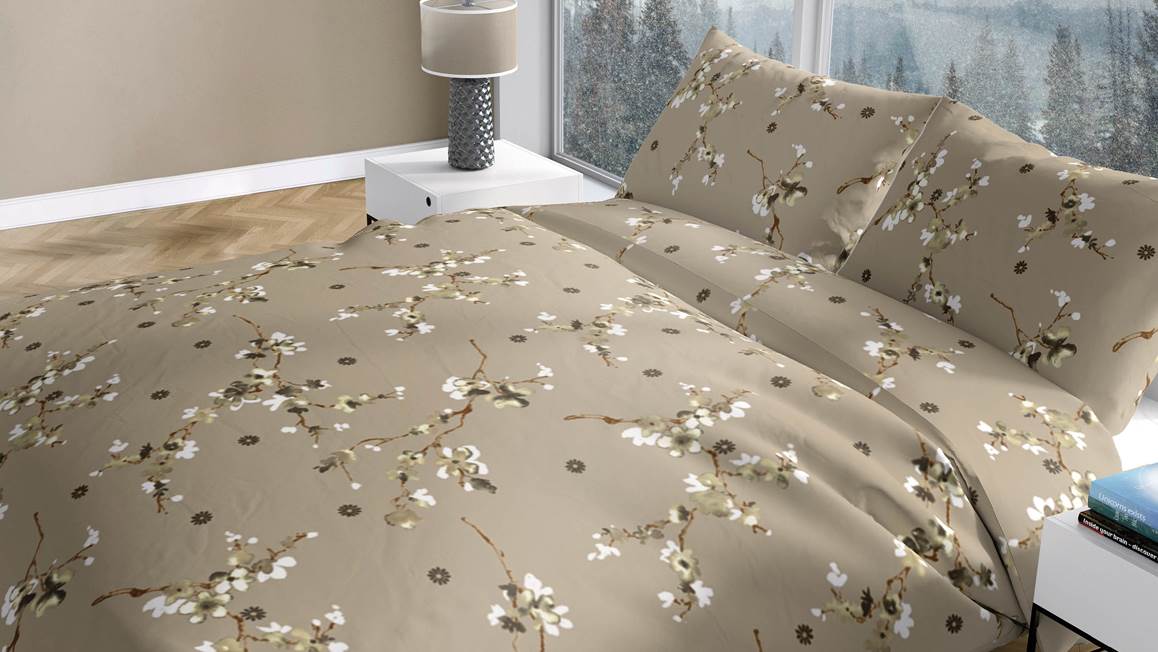 Romanette Hiver Fleuri housse de couette en flanelle