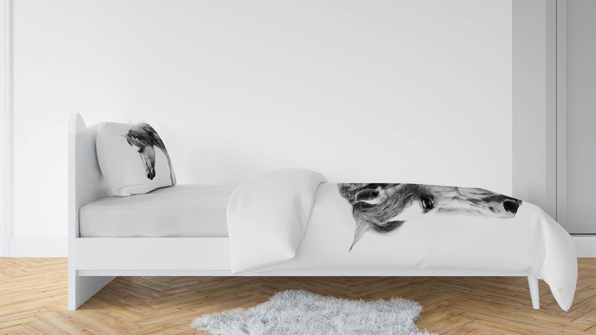 Snoozing Cheval Blanc housse de couette en flanelle