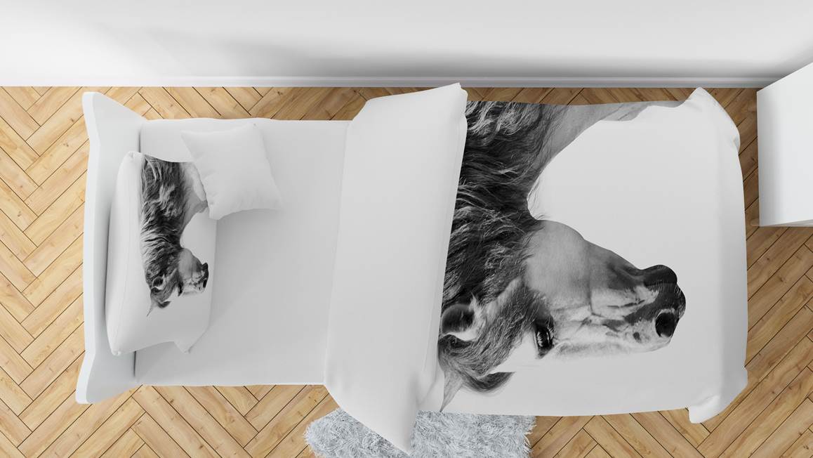 Snoozing Cheval Blanc housse de couette en flanelle