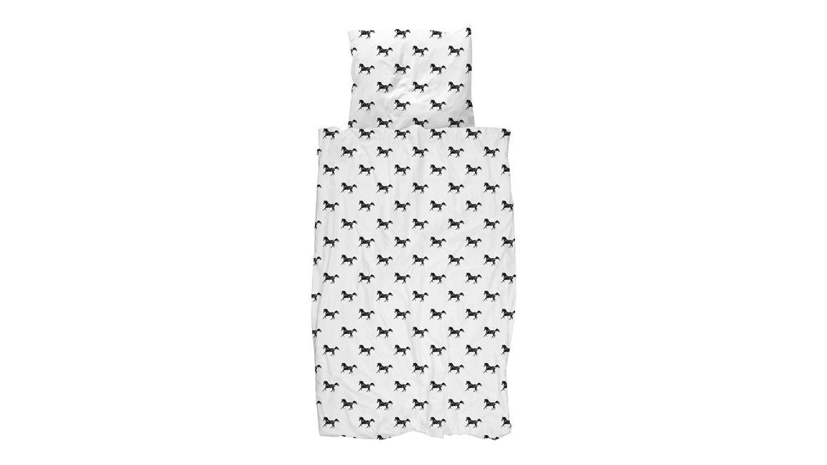 SNURK Black Horses housse de couette en flanelle