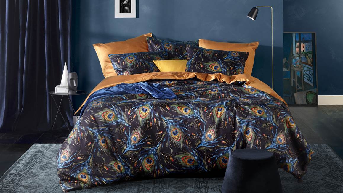 De Witte Lietaer Paon housse de couette jaune curry