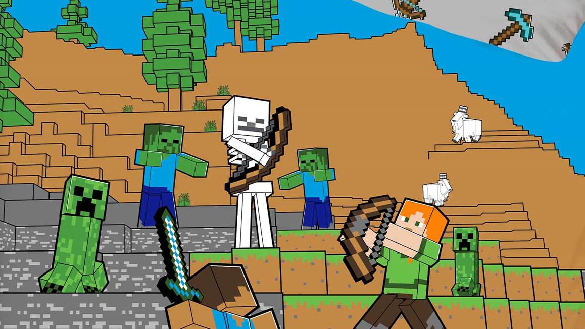 Minecraft housse de couette