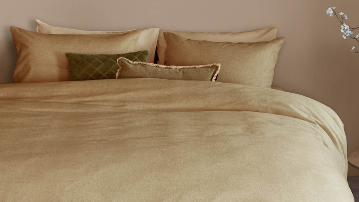 Snoozing Flanel Uni housse de couette en flanelle