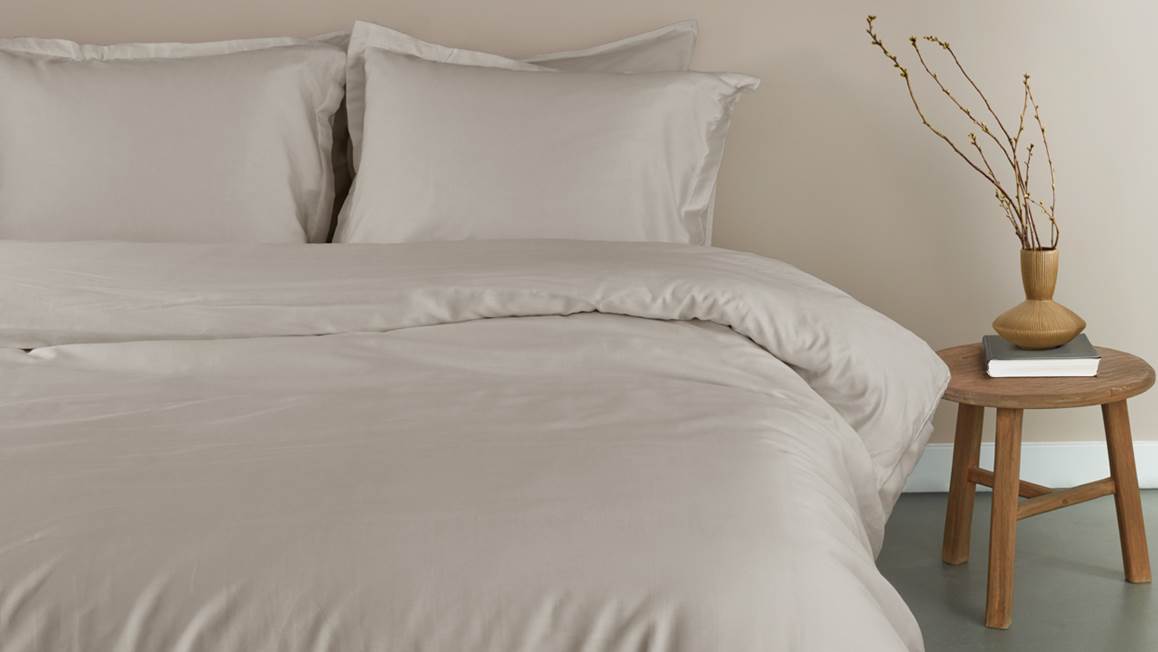 Snoozing Satin Uni housse de couette
