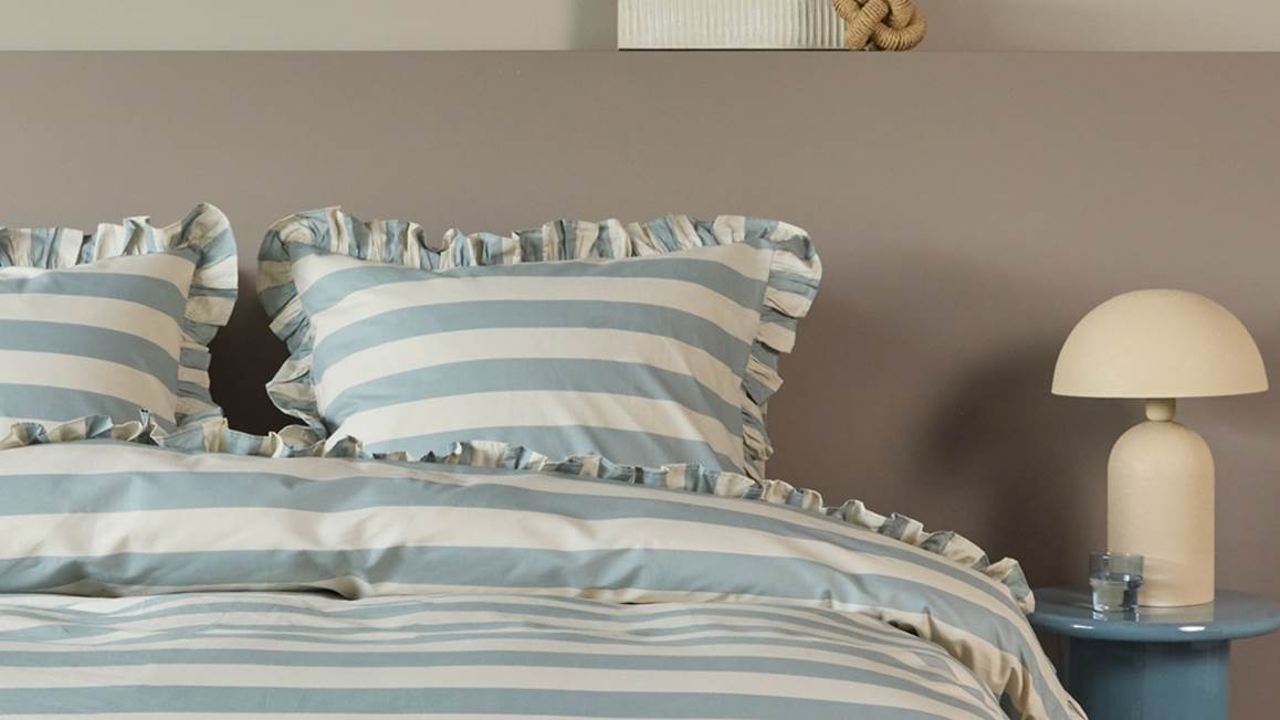 Ambiante Striped Ruffle housse de couette