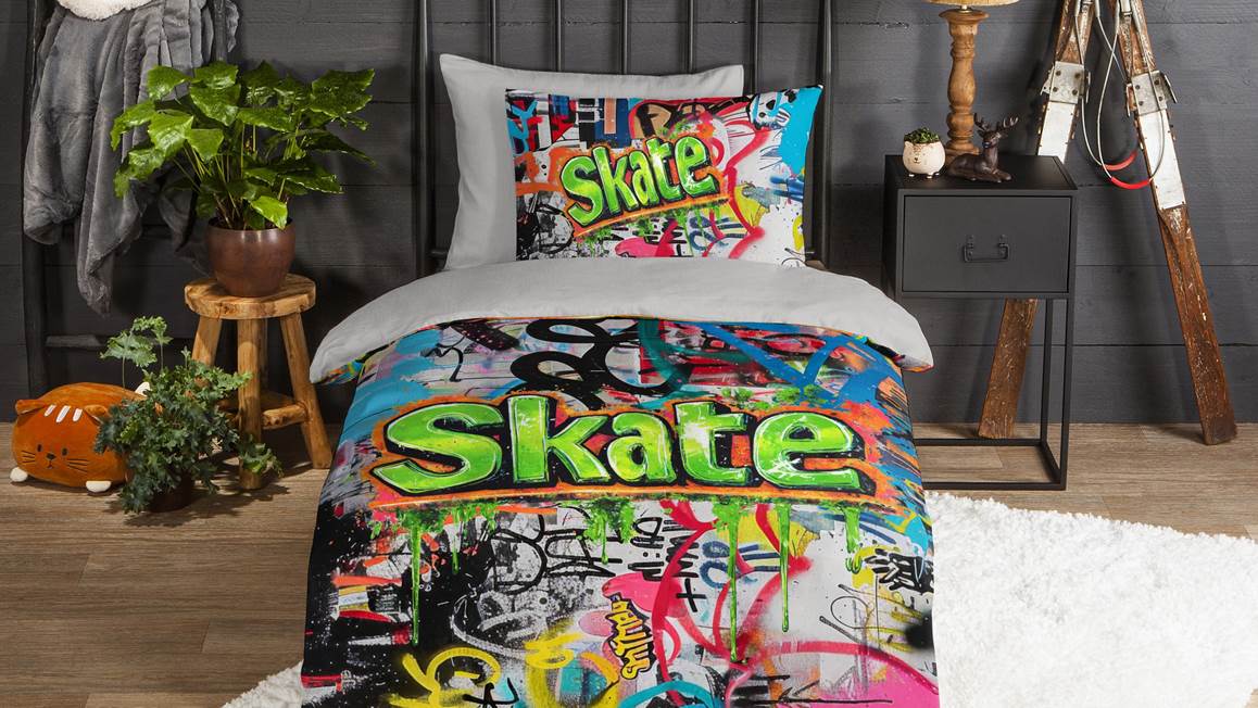 Good Morning Skate housse de couette en flanelle