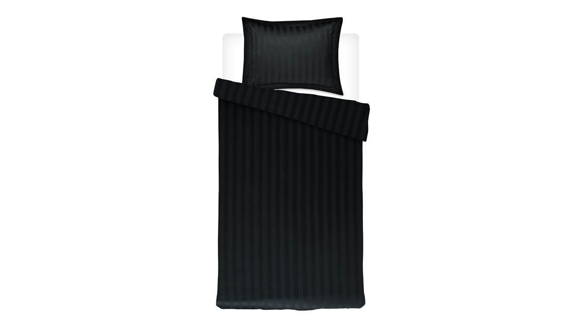 Papillon Uni Satin housse de couette noir
