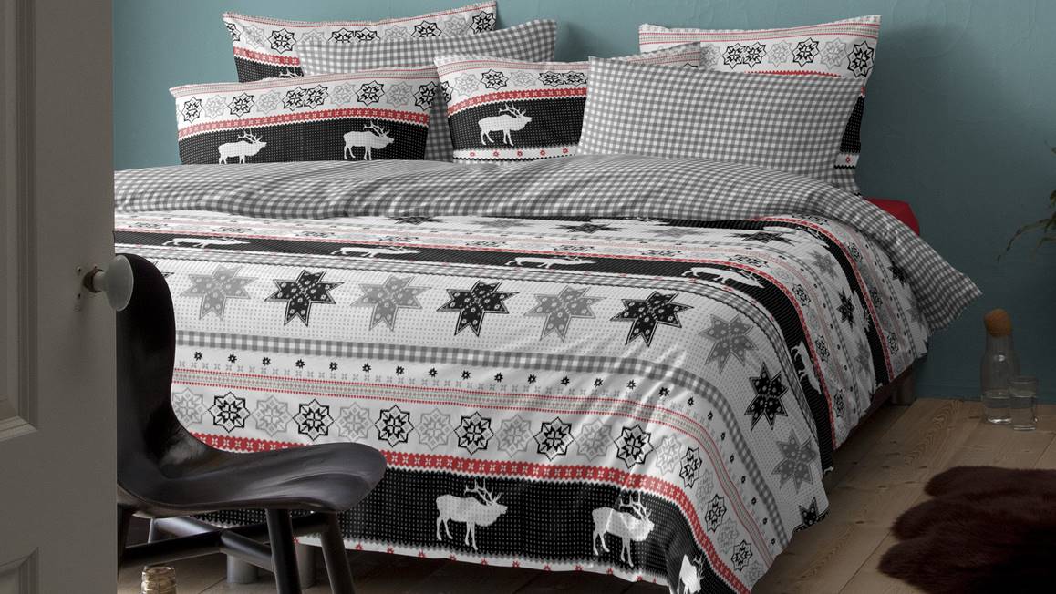 Snoozing Jacquard housse de couette en flanelle