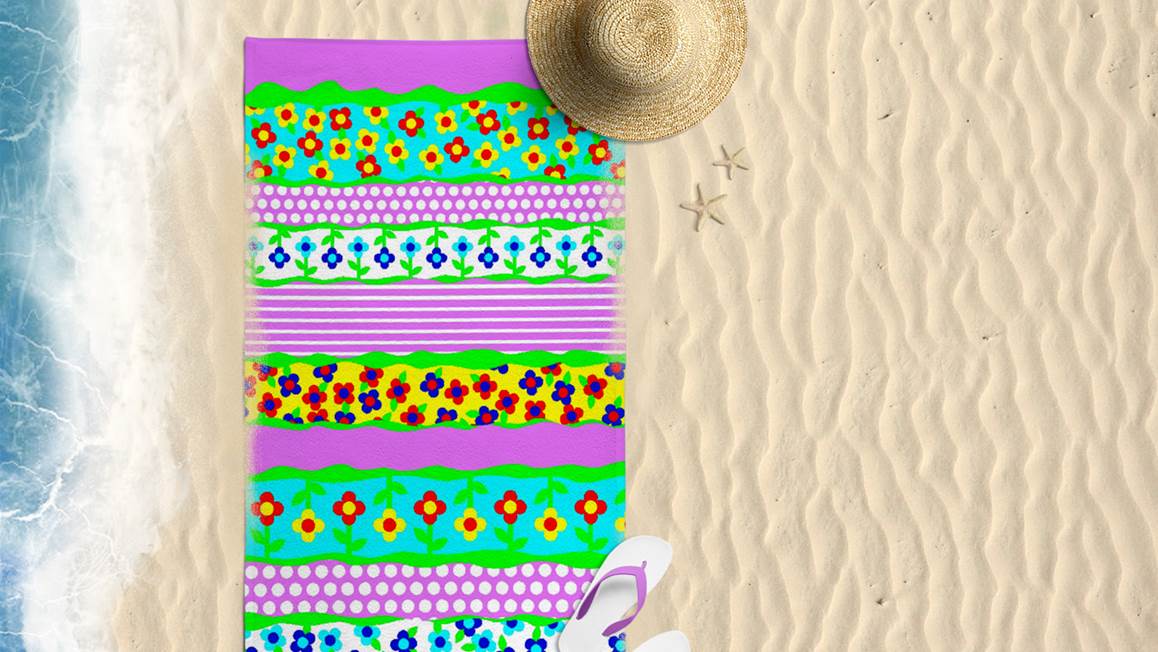 Flowers serviette de plage