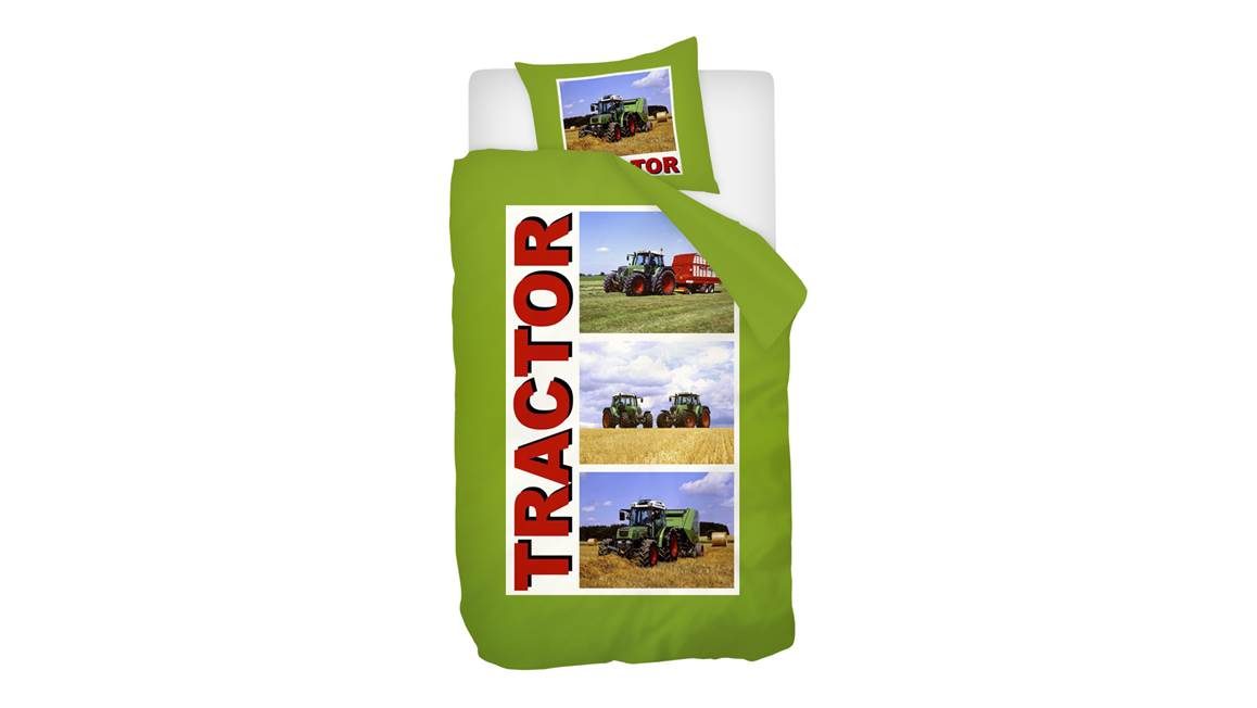 Snoozing Tractor housse de couette en flanelle