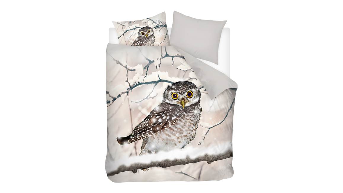 Snoozing Chouette housse de couette en flanelle