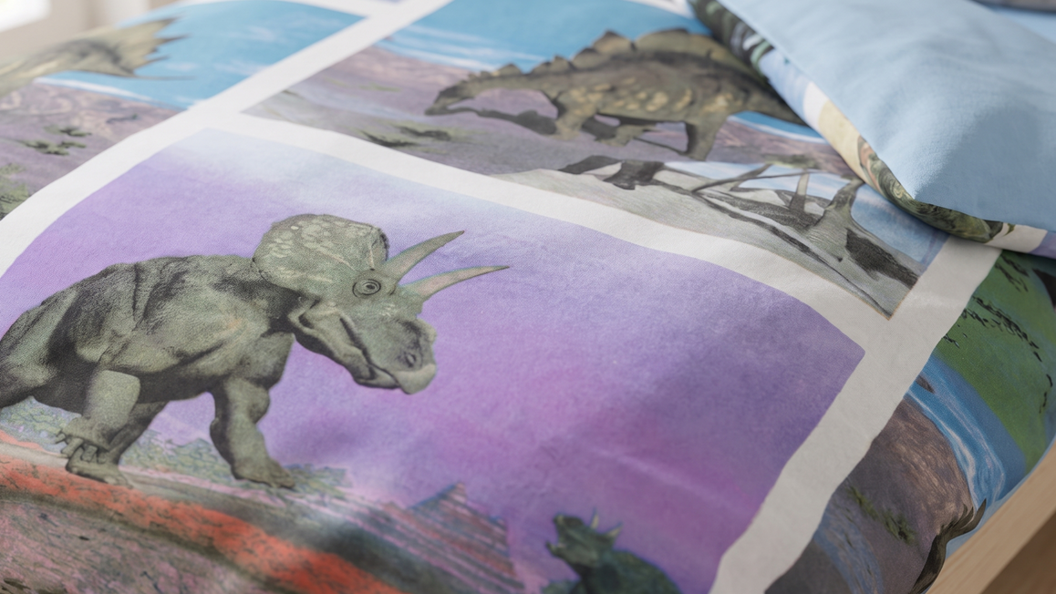 Snoozing Dinosaur housse de couette en flanelle