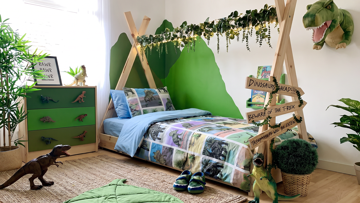 Snoozing Dinosaur housse de couette en flanelle