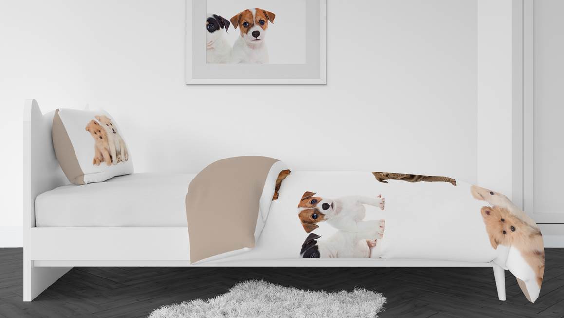 Snoozing Puppies housse de couette en flanelle