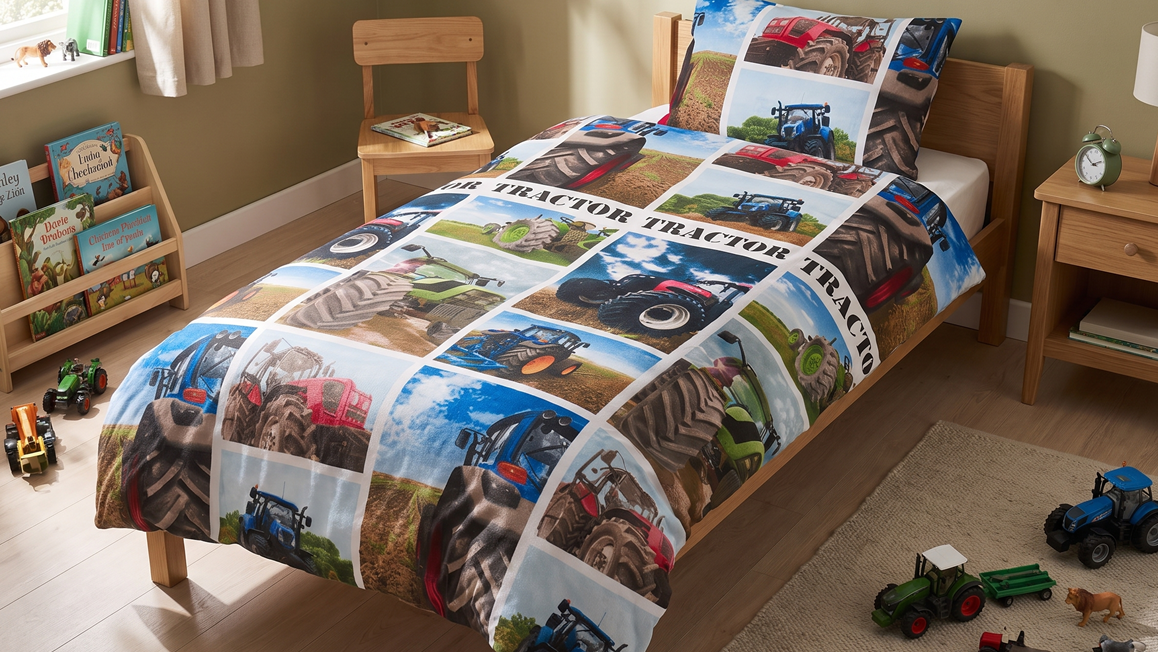 Snoozing Tracteur housse de couette en flanelle