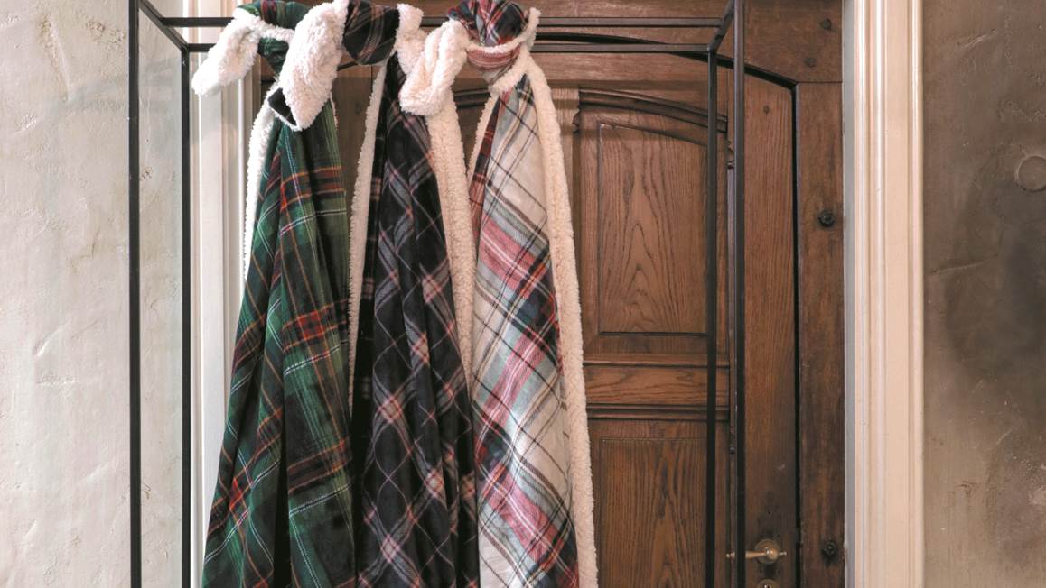 Unique Living Larsson plaid polaire vert foncé