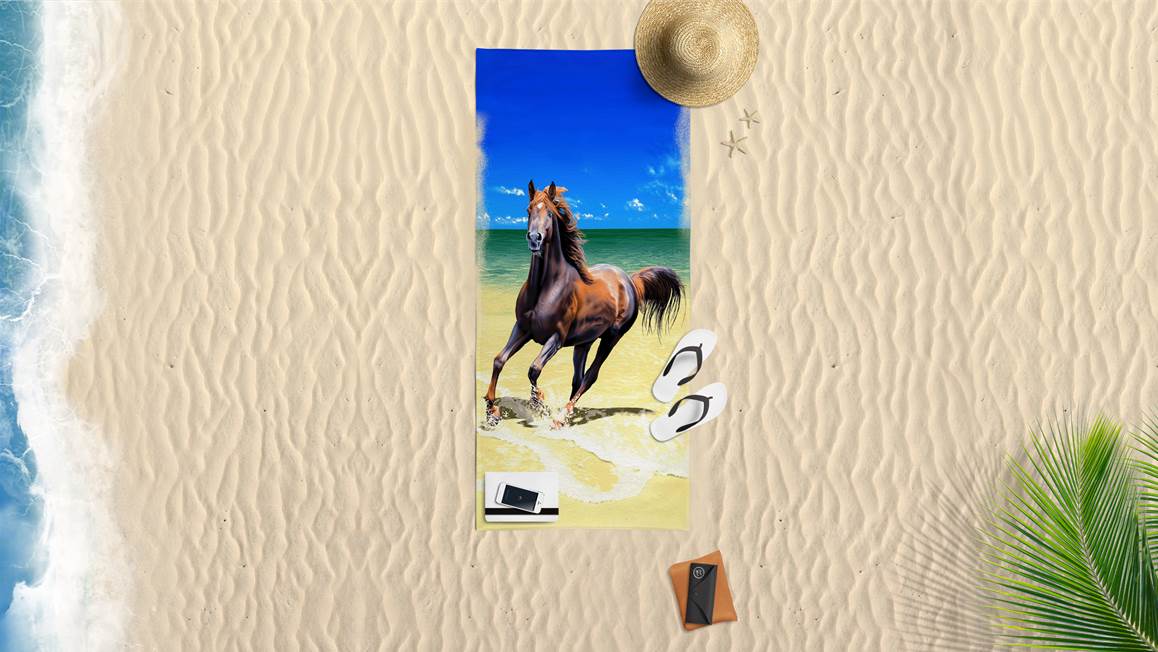 Cheval sur la Plage serviette de plage