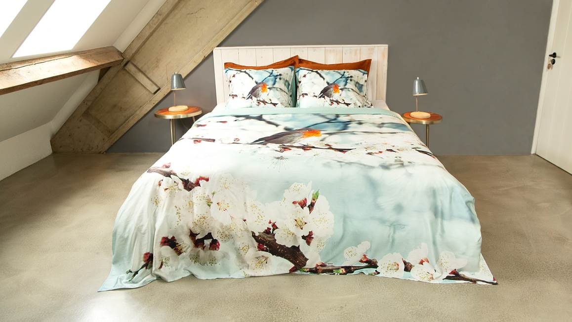 Snoozing Rouge-Gorge housse de couette en flanelle