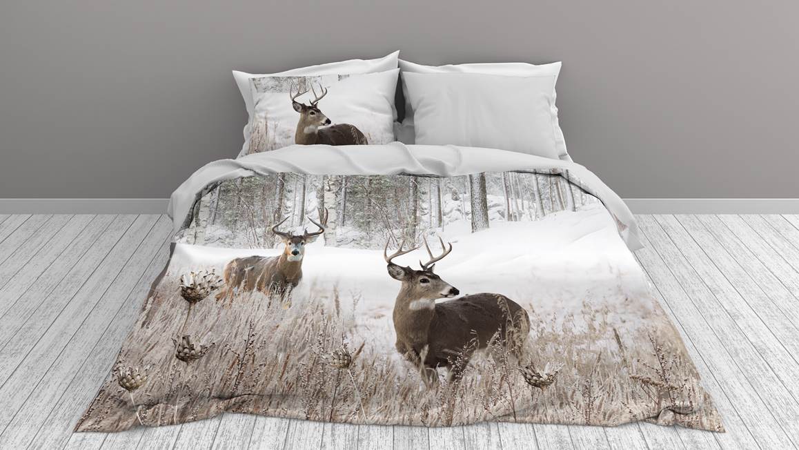 Snoozing Cerf en Hiver housse de couette
