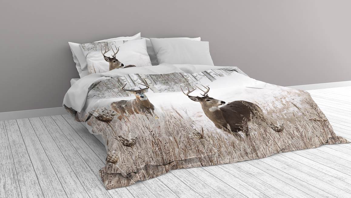 Snoozing Cerf en Hiver housse de couette