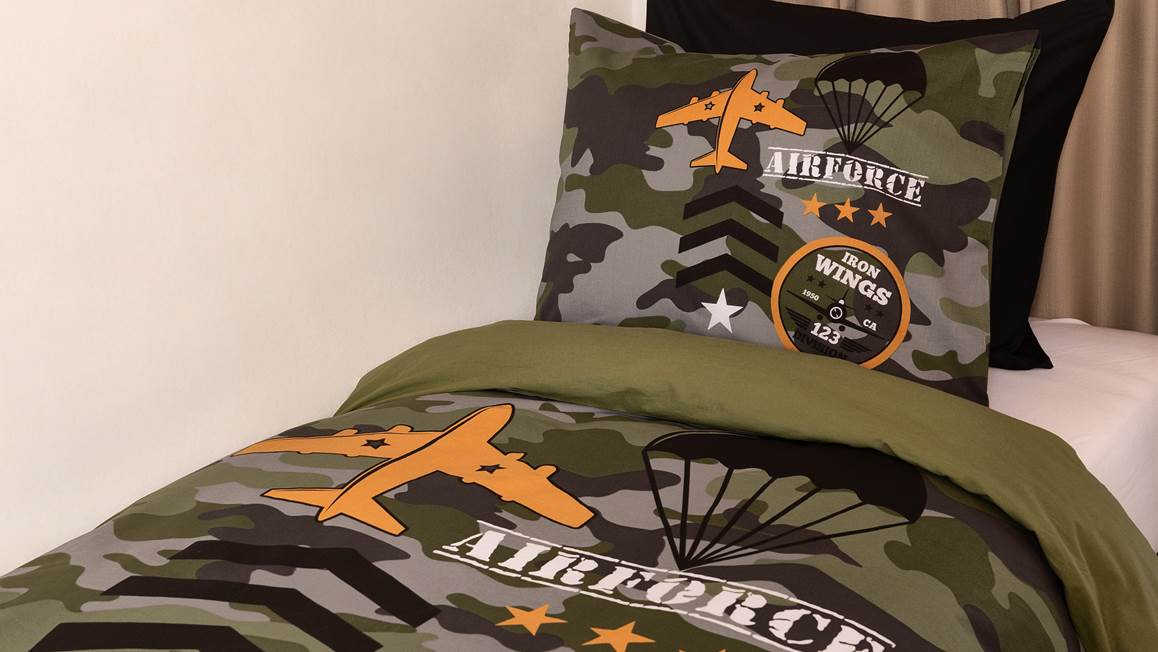 Snoozing Airforce housse de couette en flanelle