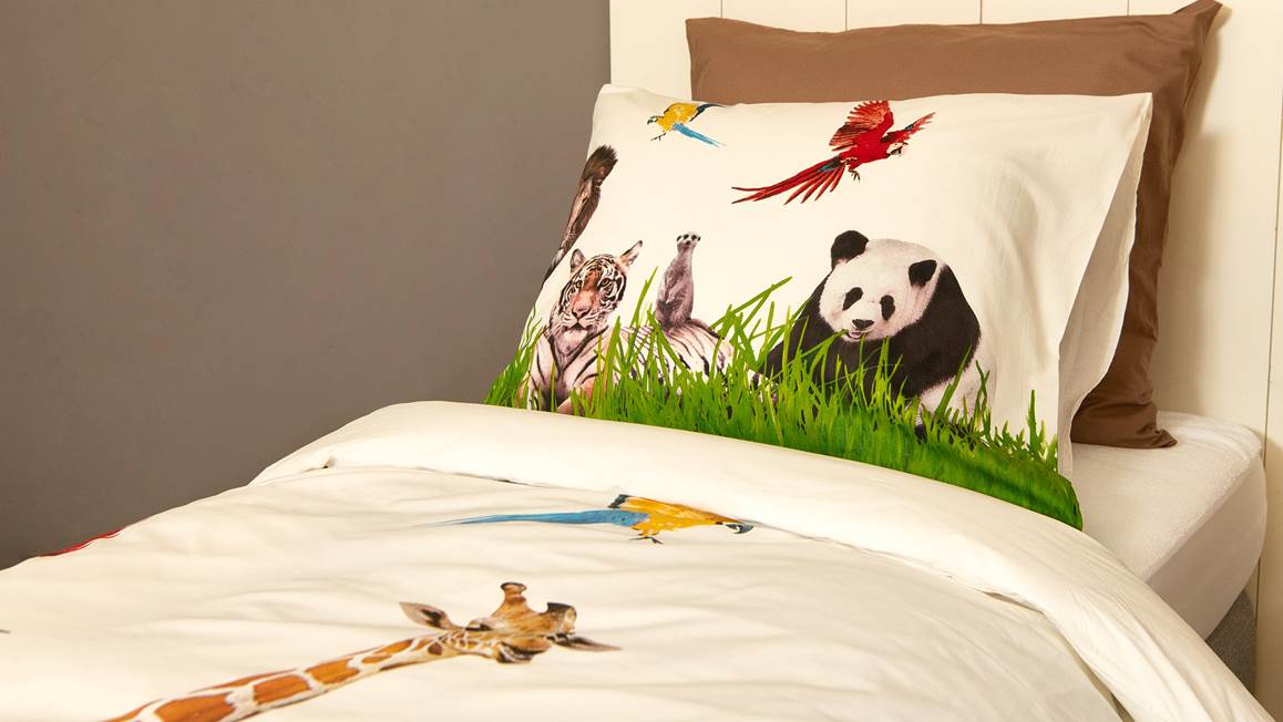Snoozing Zoo housse de couette en flanelle